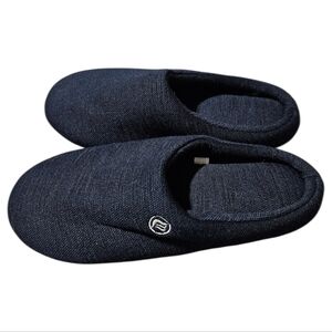 MEN'S MERENCE FANTINY‎ SIZE 9-10 FOOTWEAR MEMORY FOAM SLIP ON SLIPPERS NAVY BLUE